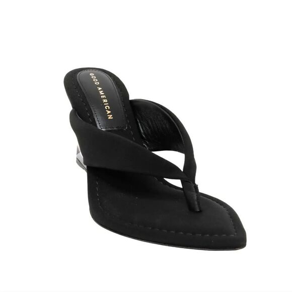 NIB Good American Neoprene Sandals Wedge Heel - Picture 16 of 16